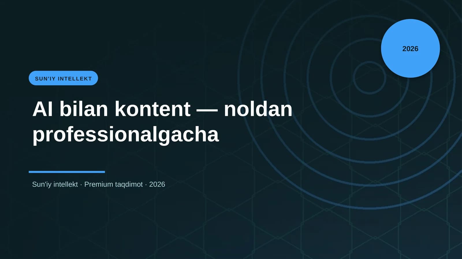 AI bilan kontent — noldan professionalgacha