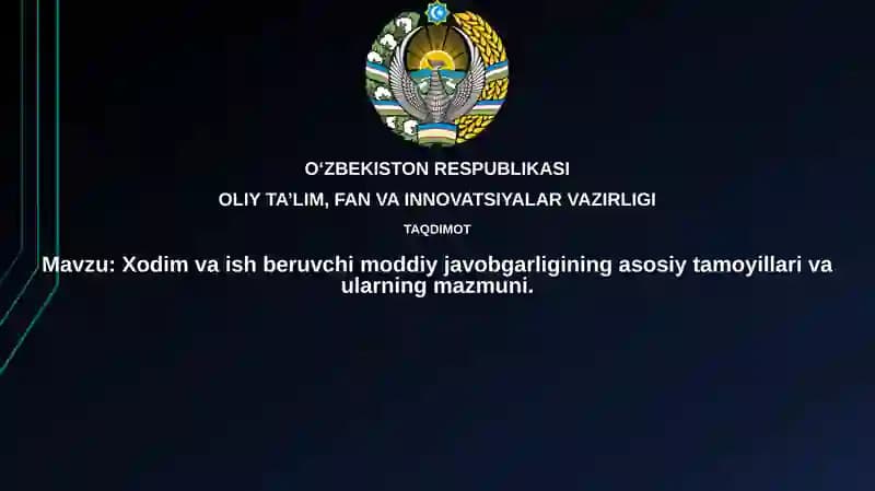 Xodim va Ish Beruvchining Moddiy Javobgarligi