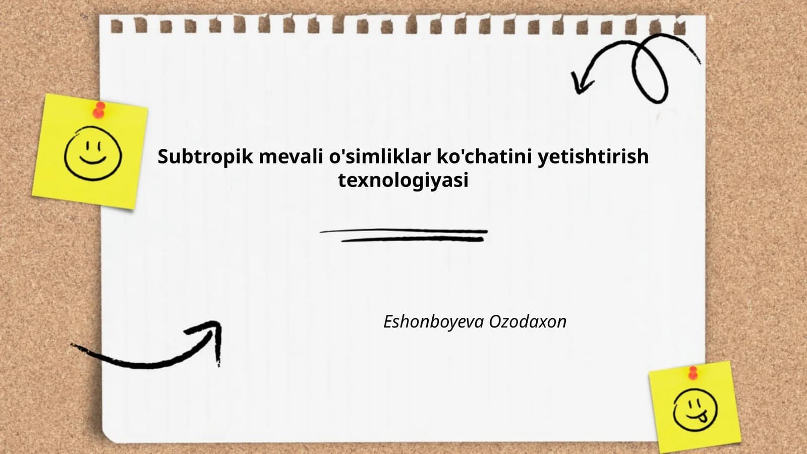 Subtropik mevali o'simliklar ko'chatini yetishtirish texnologiyasi