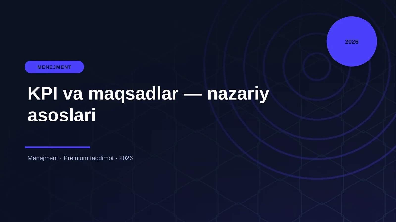 KPI va maqsadlar — nazariy asoslari