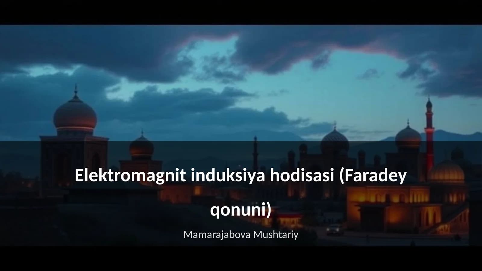 Elektromagnit induksiya hodisasi (Faradey qonuni)