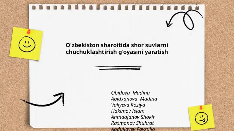 Shor suvlarni chuchuklashtirish g'oyasi