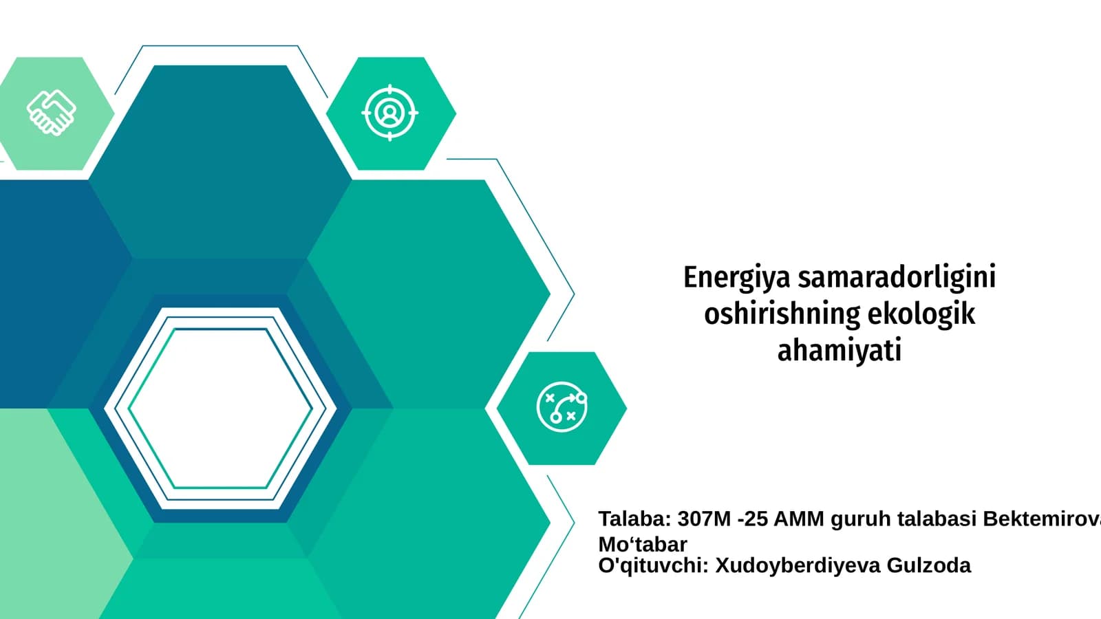 Energiya samaradorligini oshirishning ekologik ahamiyati