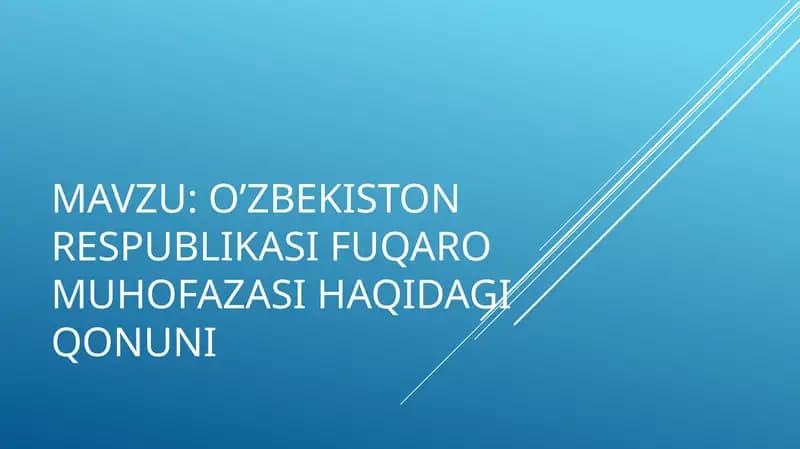 Fuqaro muhofazasi haqida.