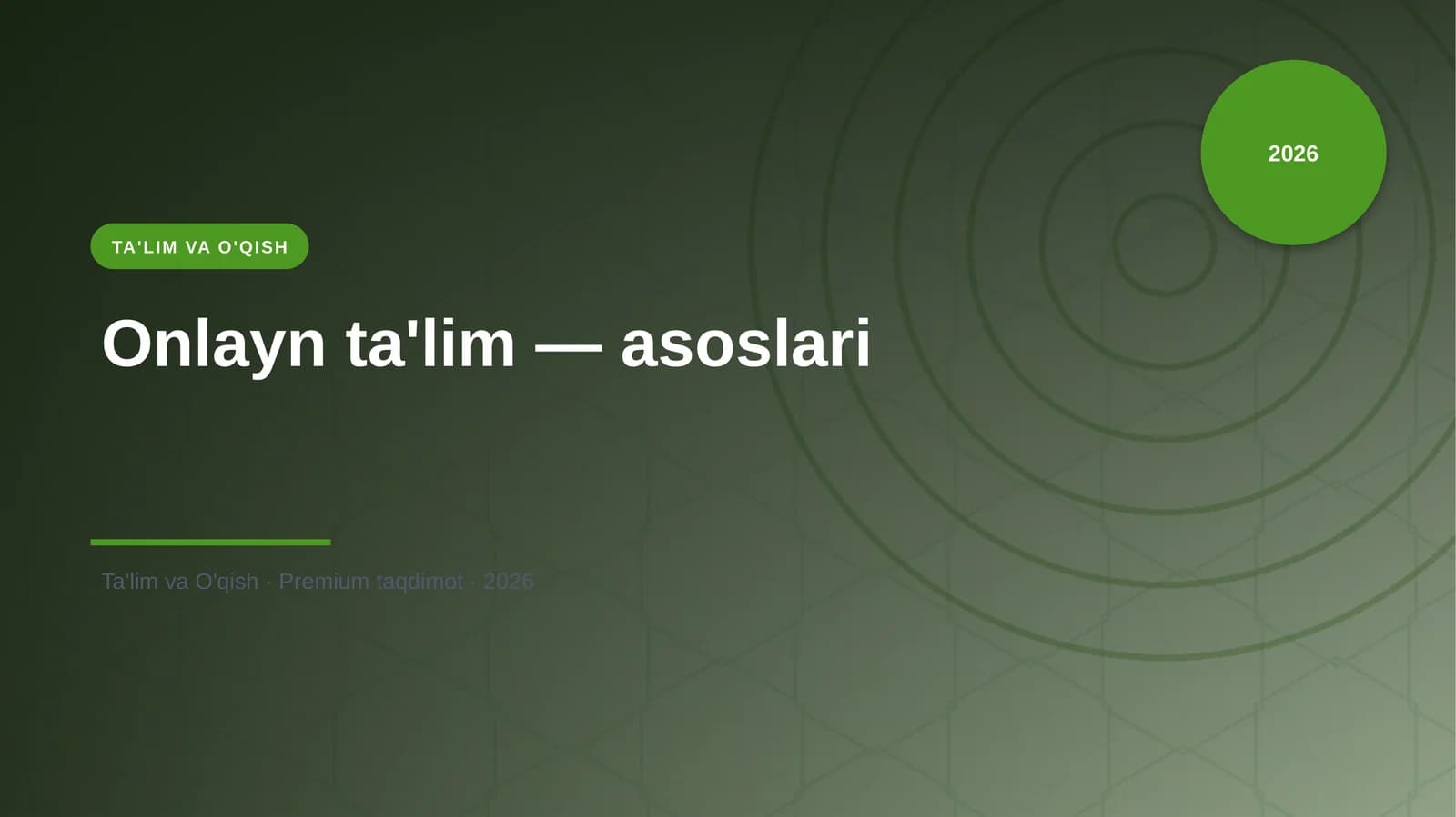 Onlayn ta'lim - asoslari