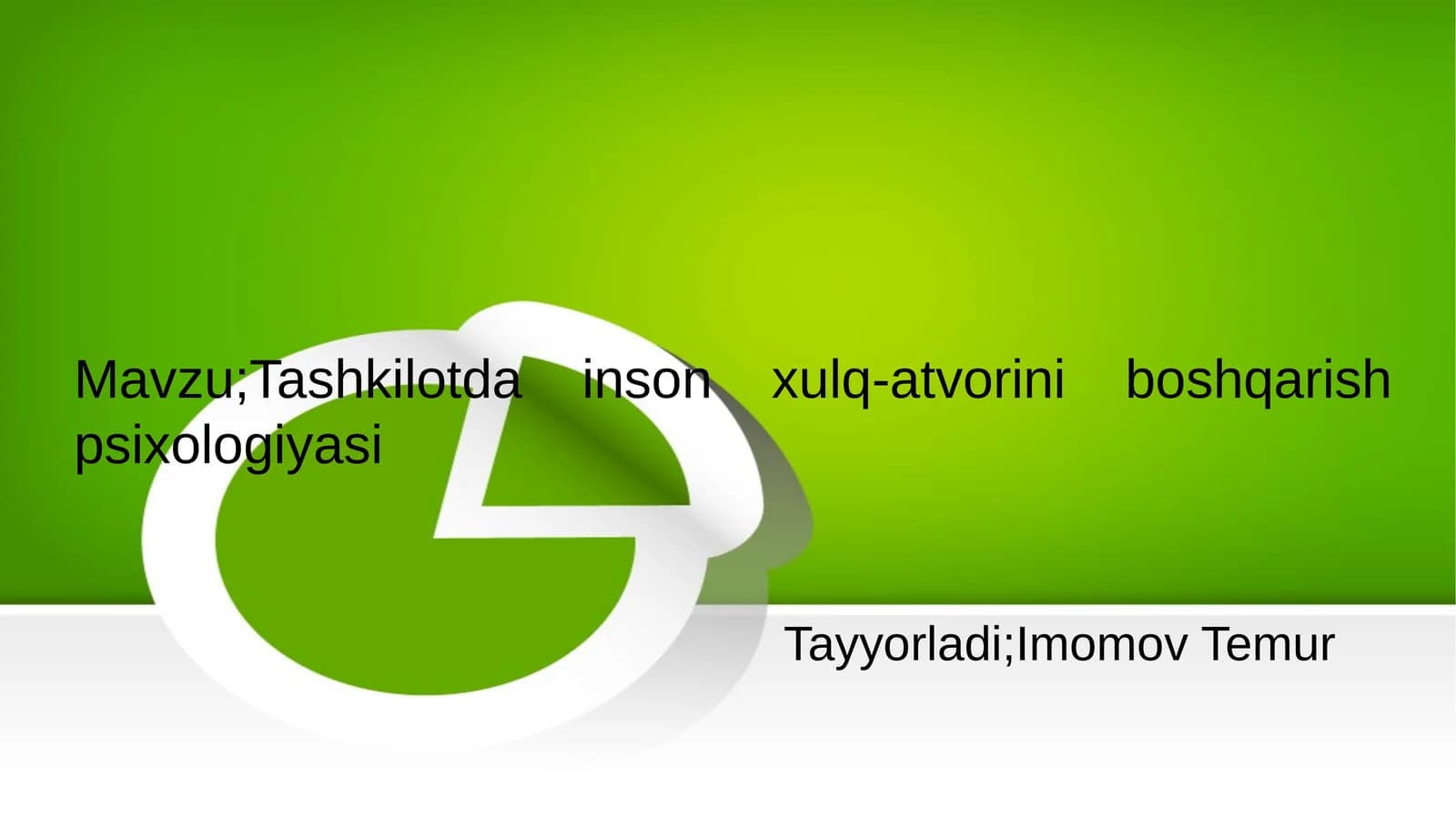Tashkilotda inson xulq-atvorini boshqarish psixologiyasi