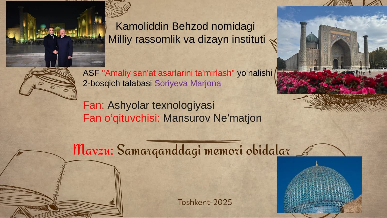 Samarqanddagi memori obidalar