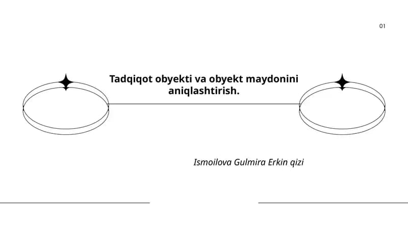 Tadqiqot obyekti va obyekt maydonini aniqlashtirish