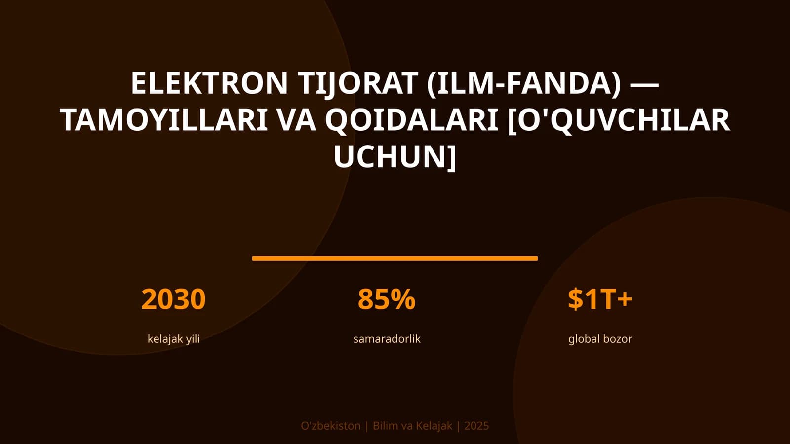 Elektron tijorat (ilm-fanda) — tamoyillari va qoidalari [o'quvchilar uchun]