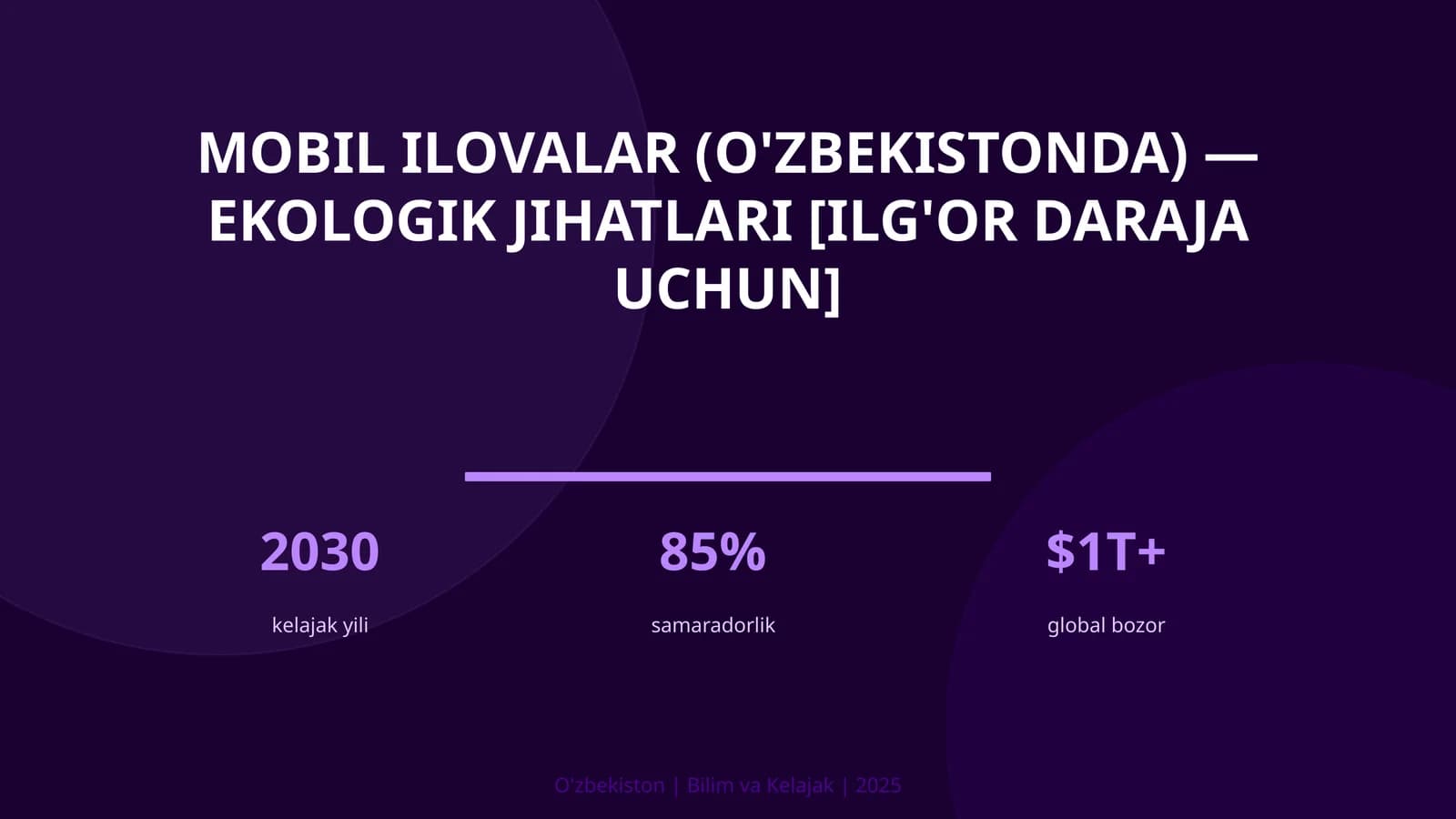 Mobil ilovalar (O'zbekistonda) — ekologik jihatlari [ilg'or daraja uchun]