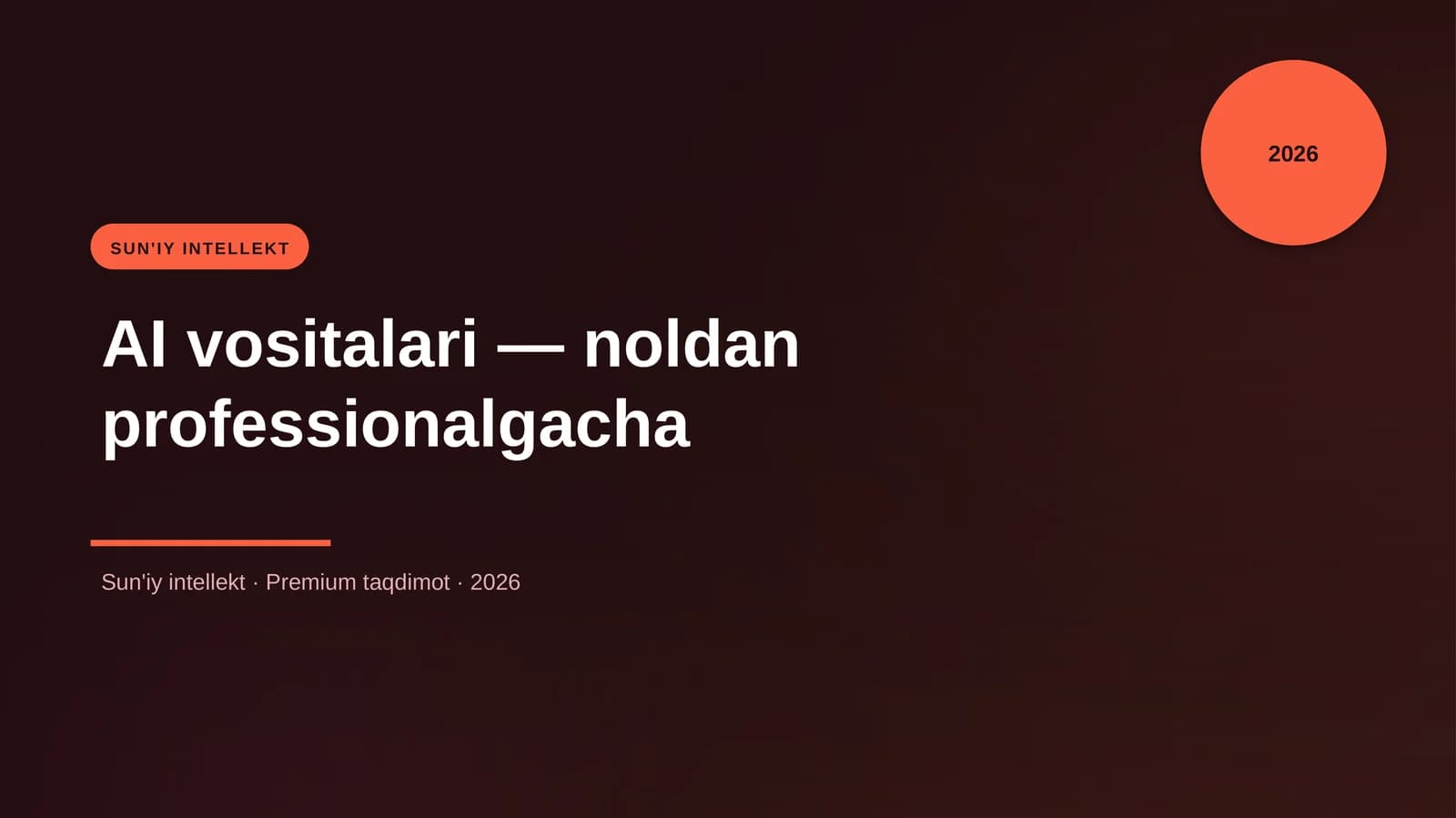 AI vositalari — noldan professionalgacha