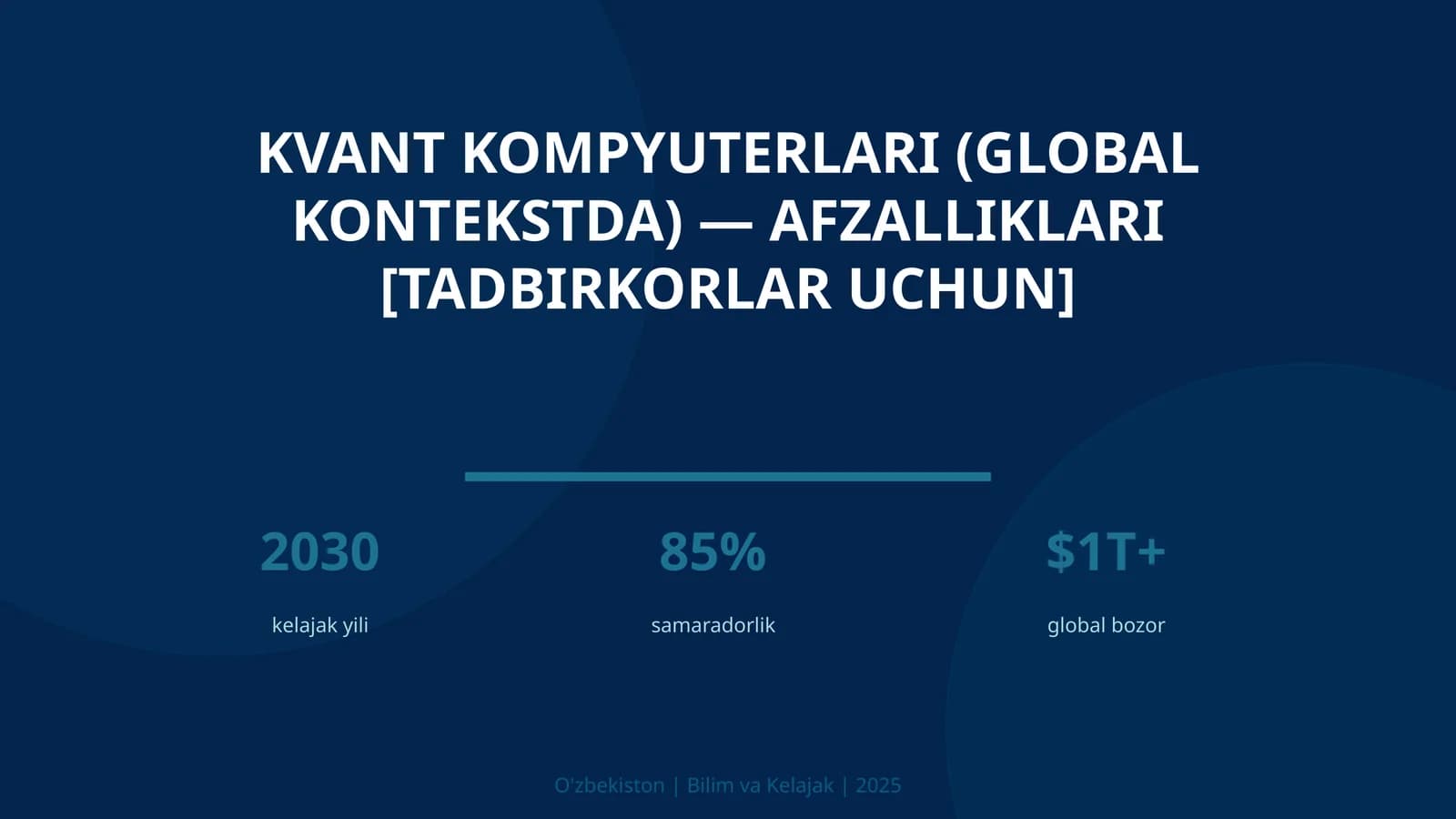 Kvant kompyuterlari (global kontekstda) — afzalliklari [tadbirkorlar uchun]