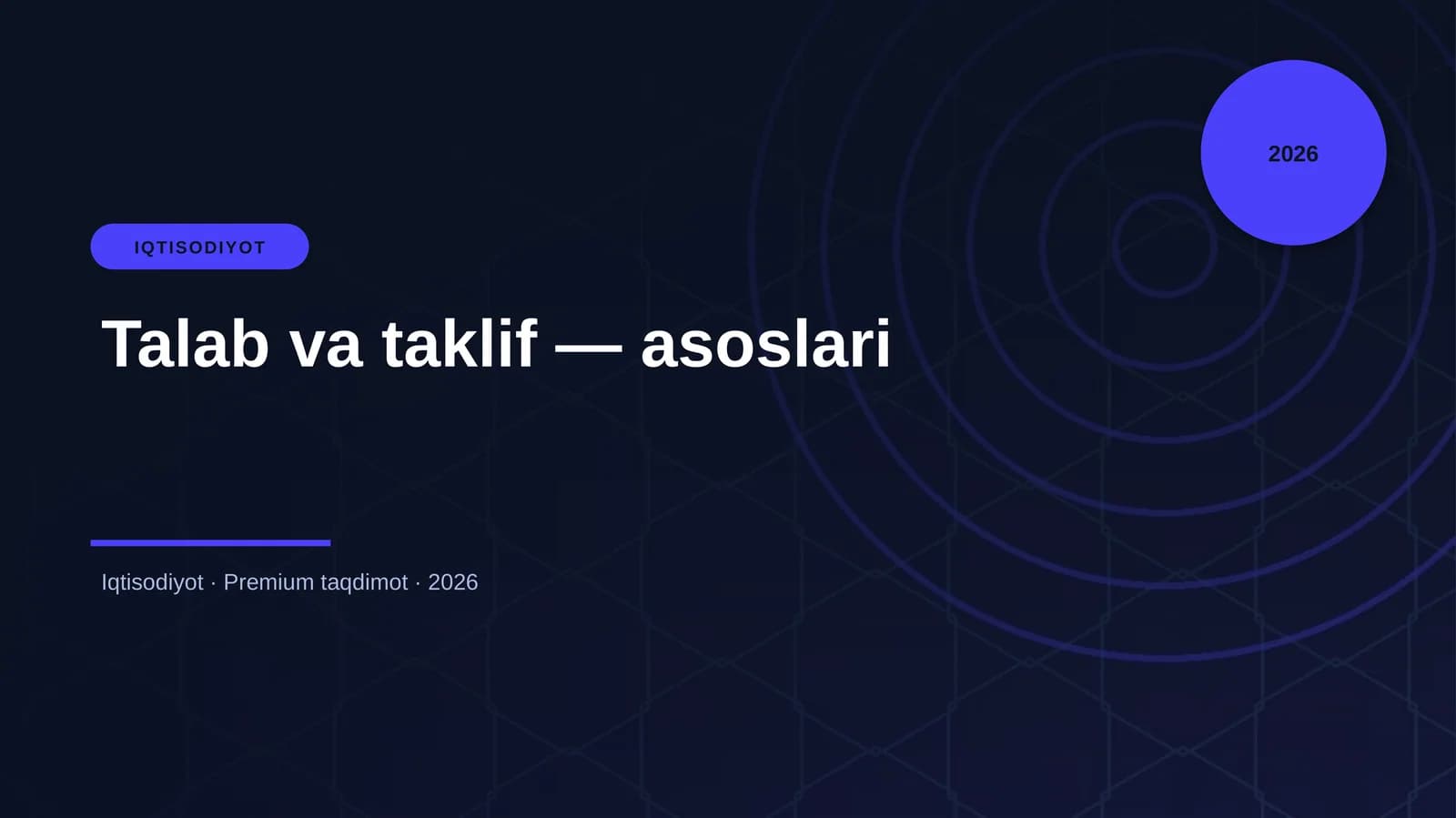 Talab va taklif — asoslari