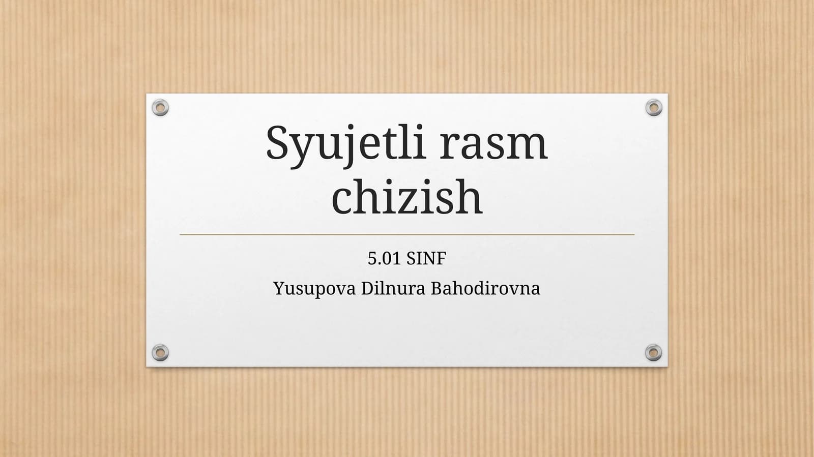 Syujetli rasm chizish