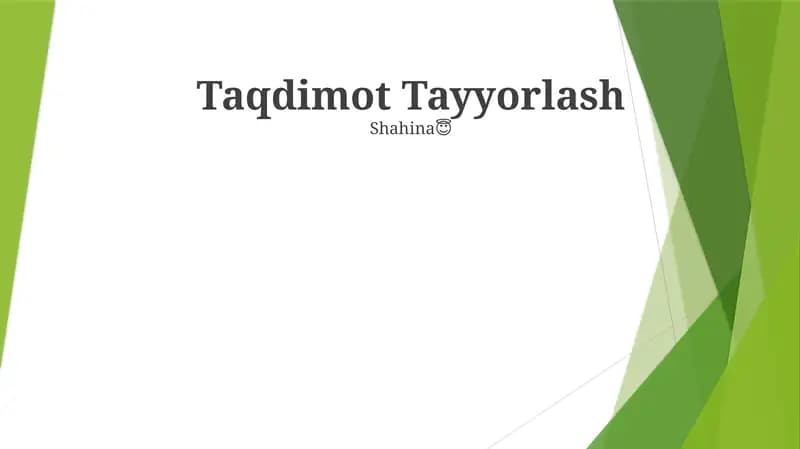 Taqdimot Tayyorlash