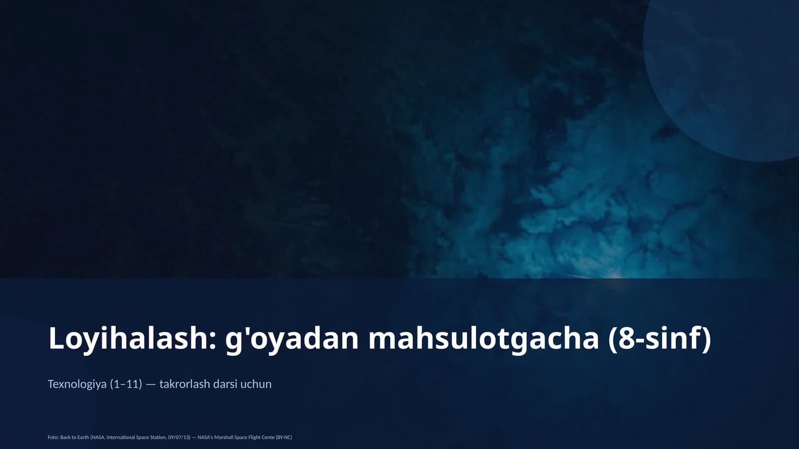 Loyihalash: g'oyadan mahsulotgacha (8-sinf)