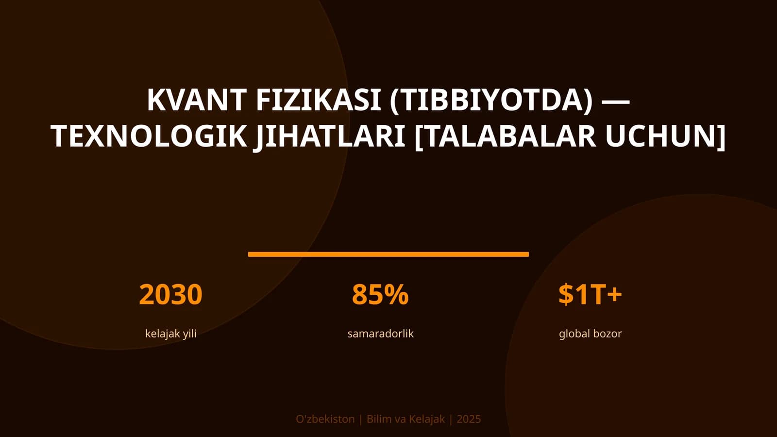 Kvant fizikasi (tibbiyotda) — texnologik jihatlari [talabalar uchun]