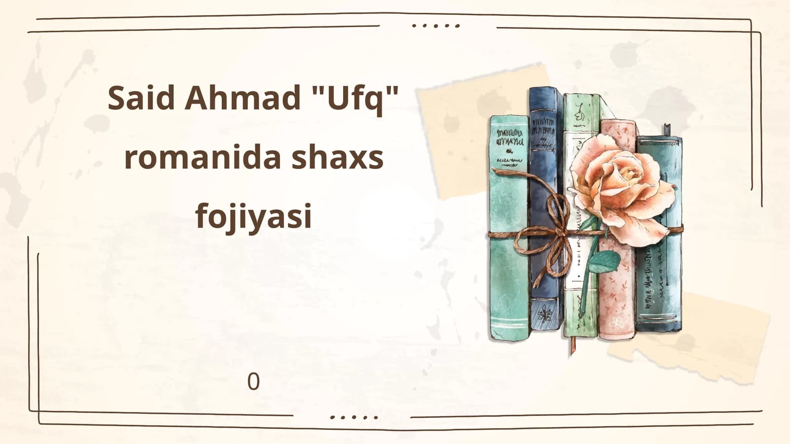 Said Ahmad "Ufq" romanida shaxs fojiyasi