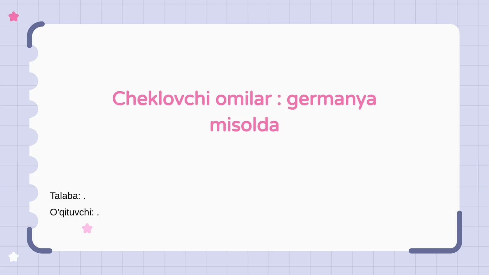 Cheklovchi omillar nima?