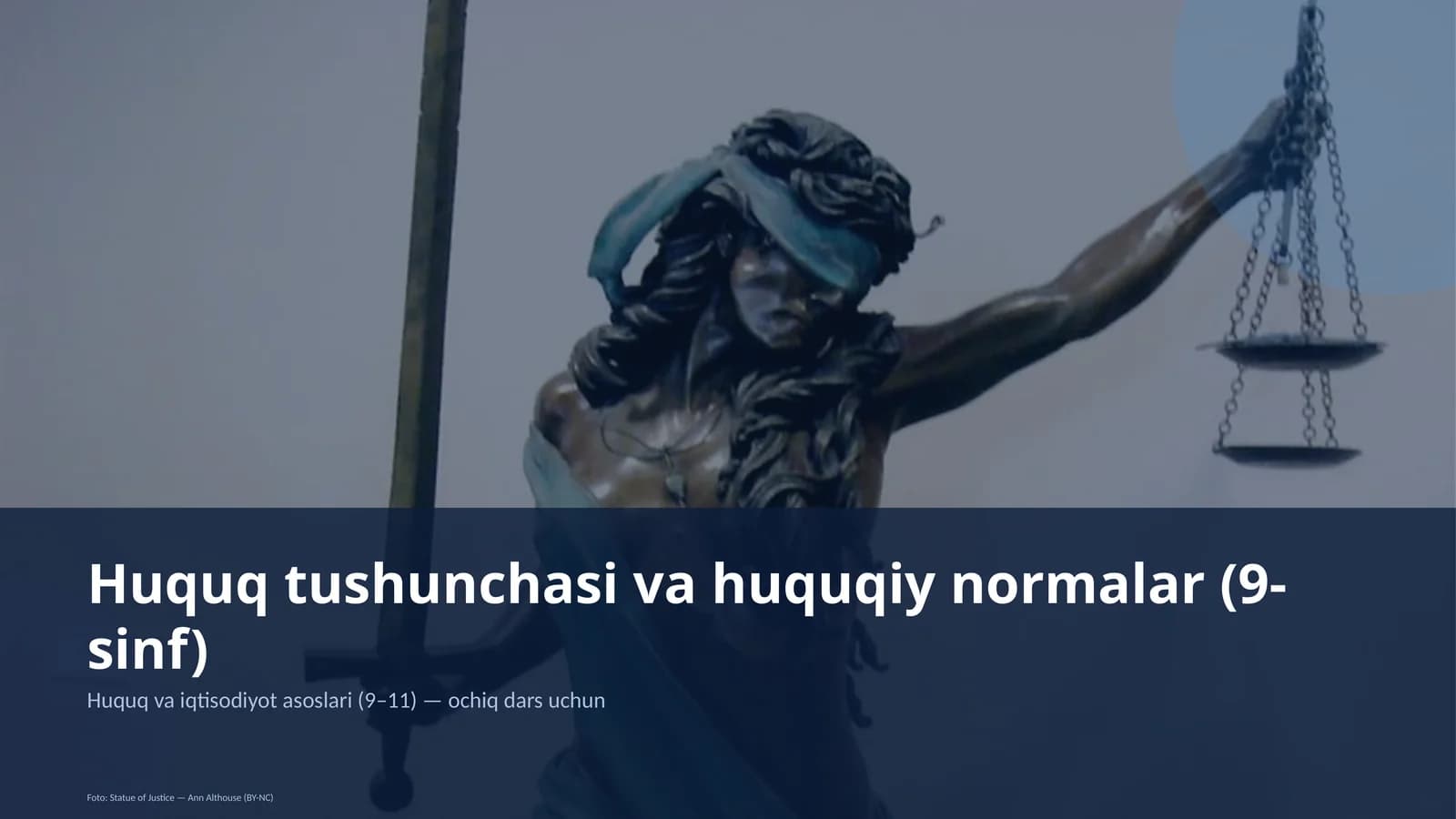 Huquq tushunchasi va huquqiy normalar (9-sinf)