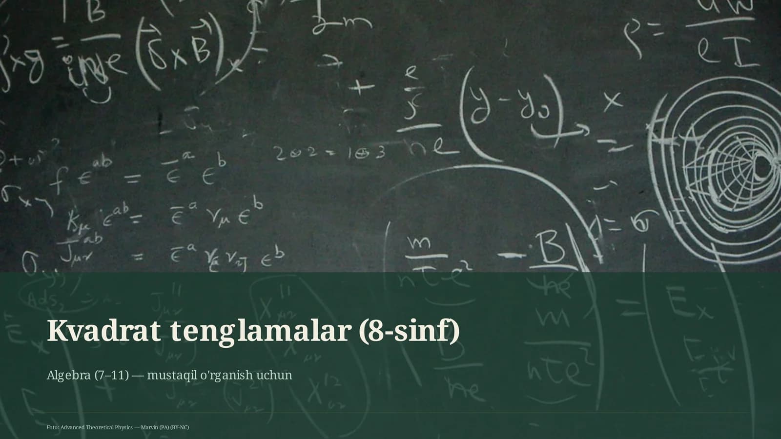 Kvadrat tenglamalar (8-sinf)