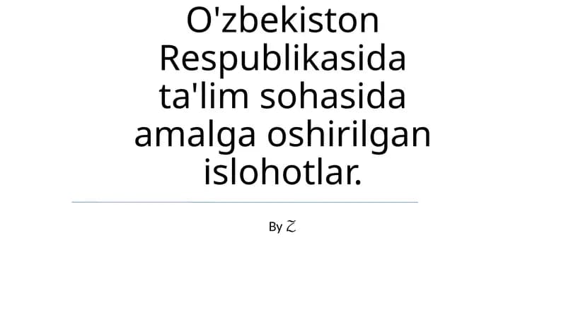 Oliy ta'lim va ilmiy tadqiqotlarni isloh qilish