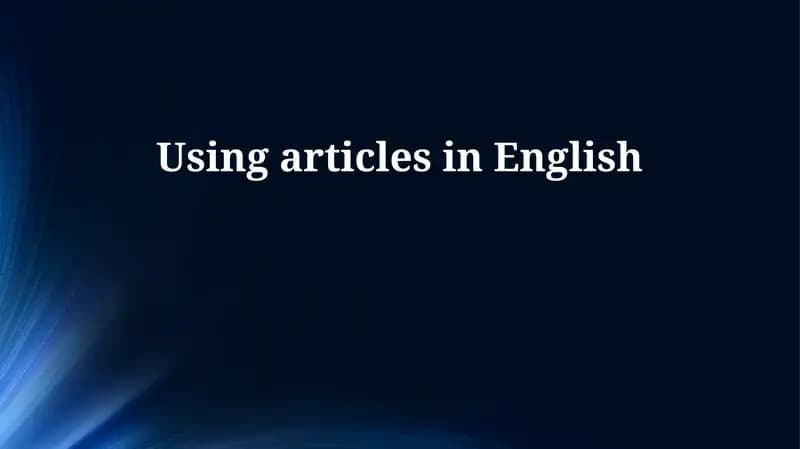 Articles in English