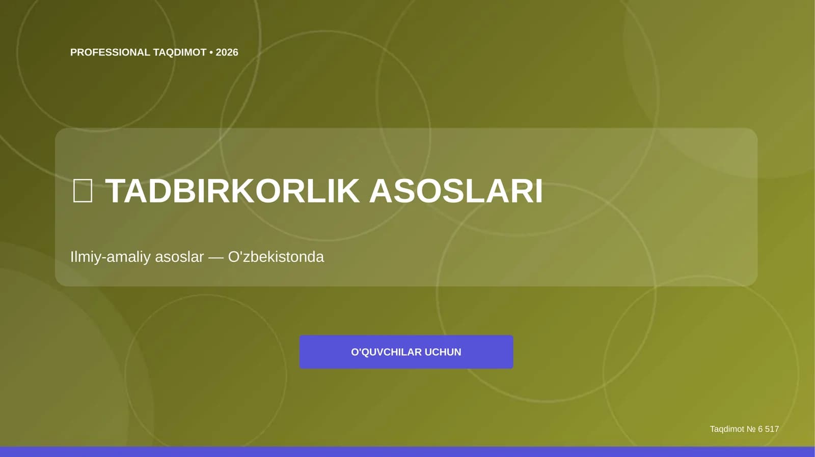 Tadbirkorlik asoslari: ilmiy-amaliy asoslar (O'zbekistonda) [o'quvchilar uchun]