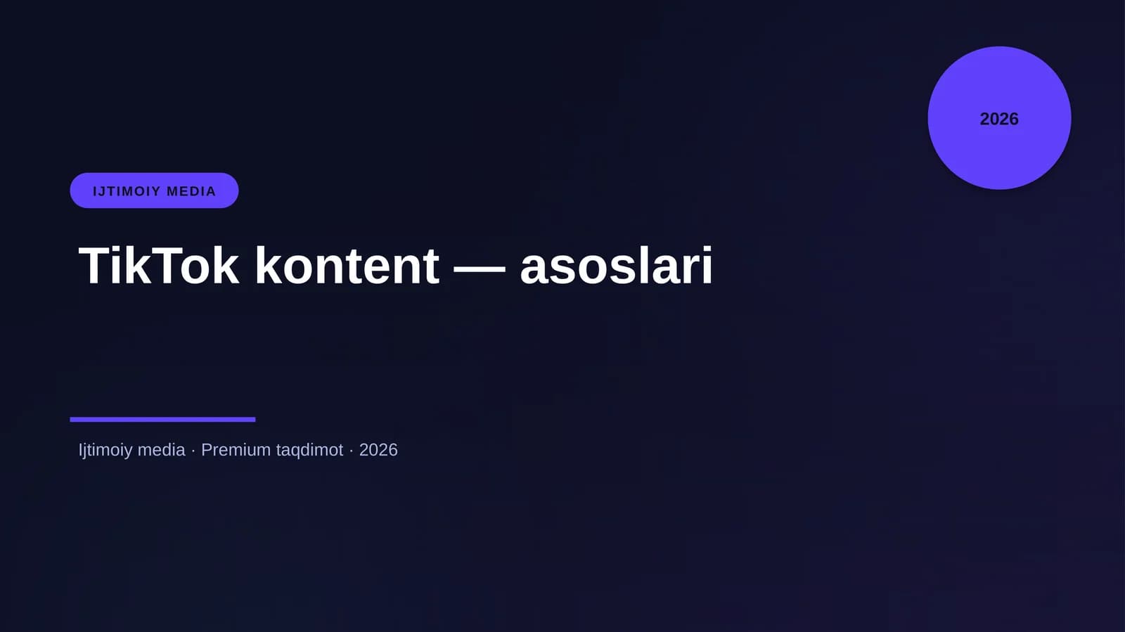 TikTok kontent — asoslari