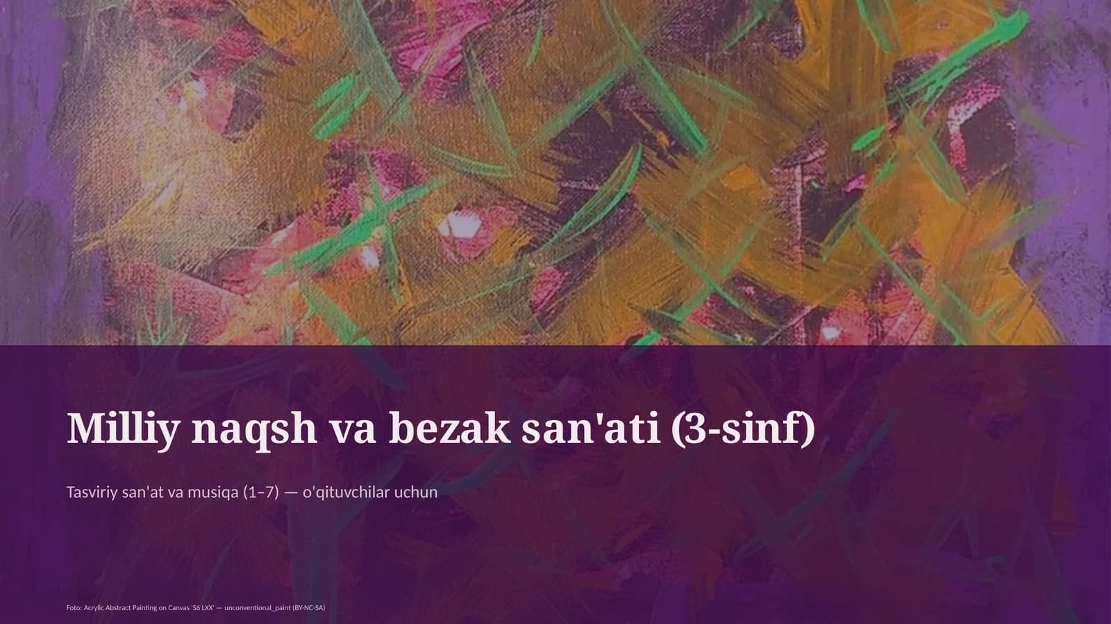 Milliy naqsh va bezak san'ati (3-sinf)