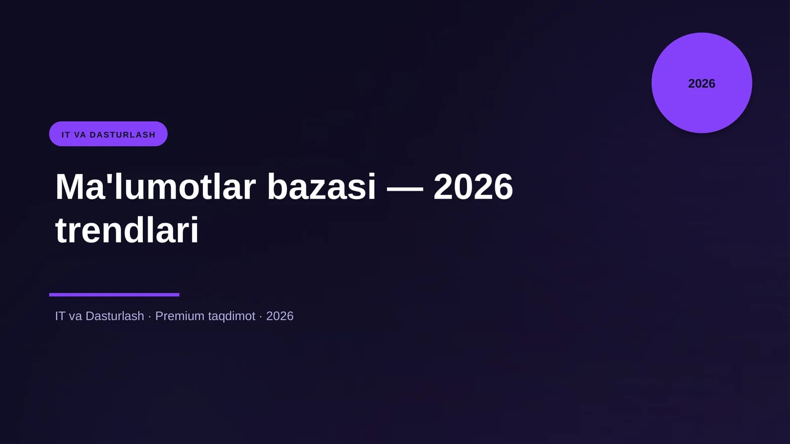 Ma'lumotlar bazasi — 2026 trendlari