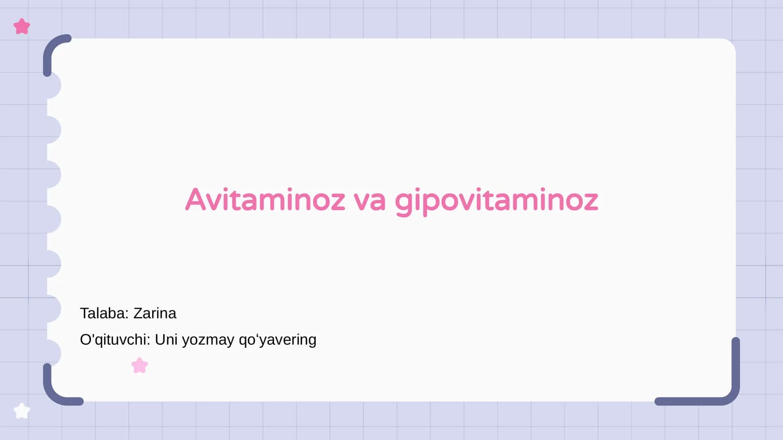 Avitaminoz va gipovitaminoz