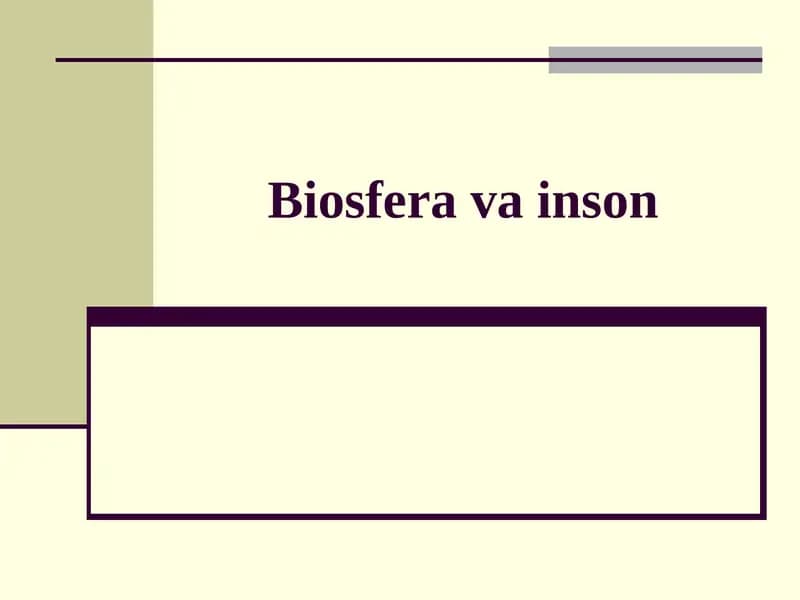 Biosfera va inson
