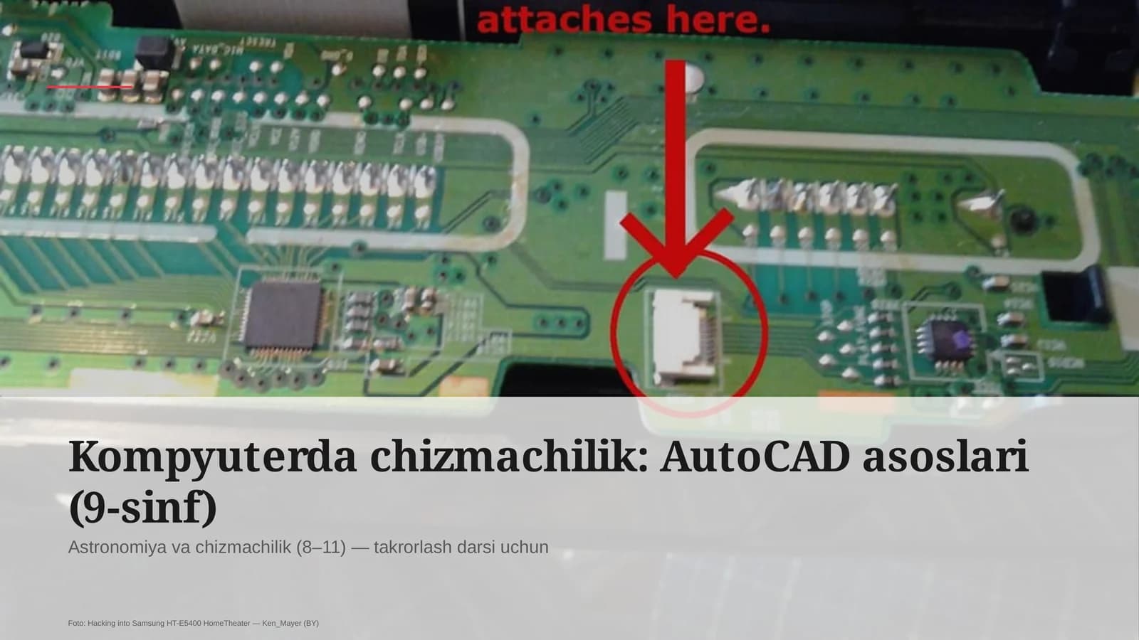 Kompyuterda chizmachilik: AutoCAD asoslari (9-sinf)