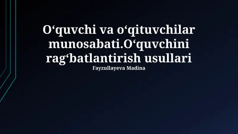 Zamonaviy texnologiyalardan foydalanish