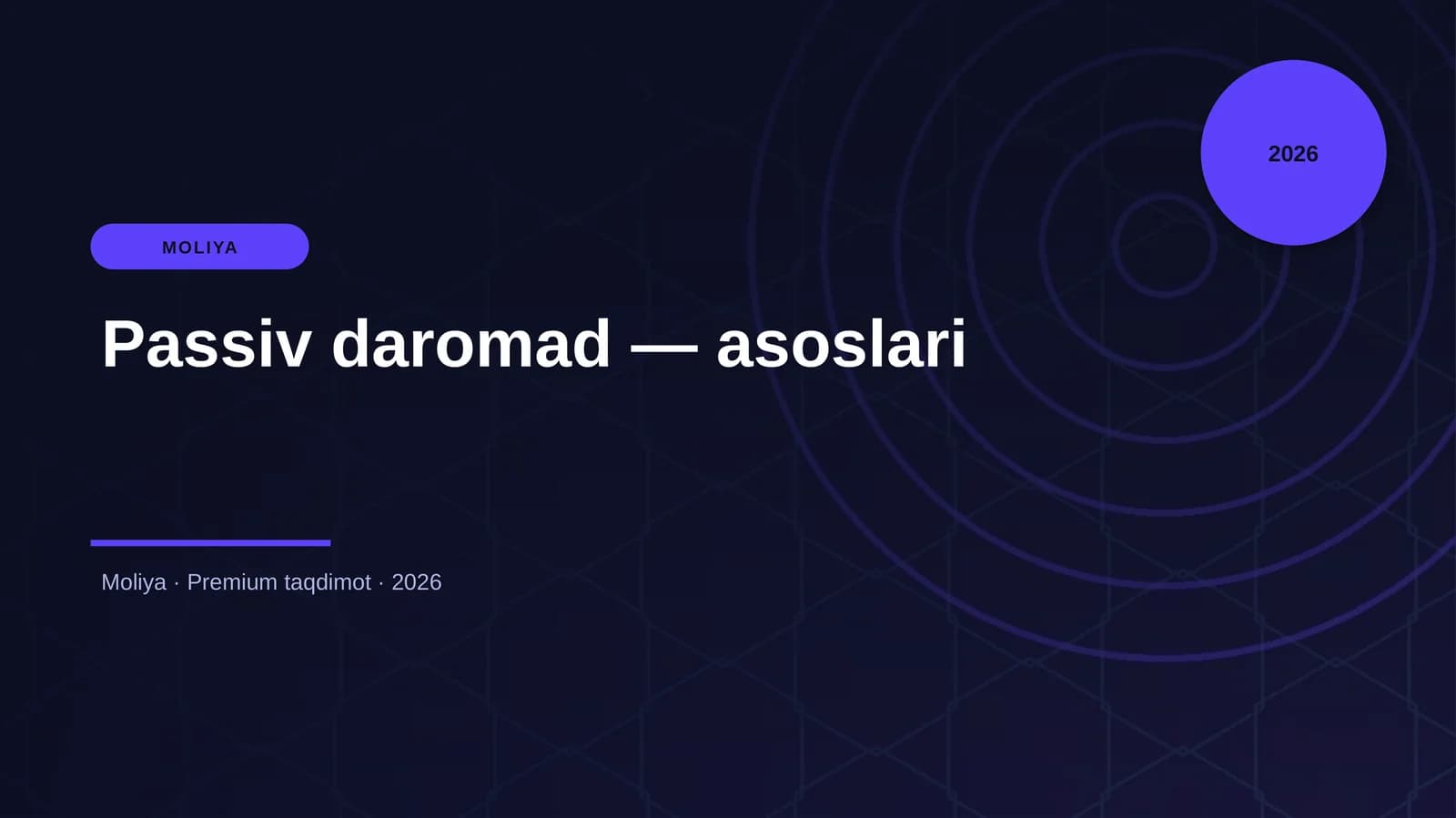 Passiv daromad — asoslari