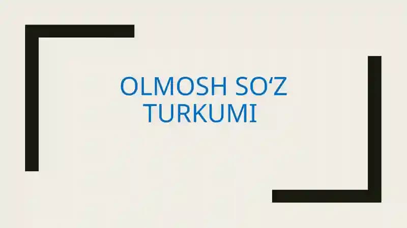 Olmosh soʻz turkumi