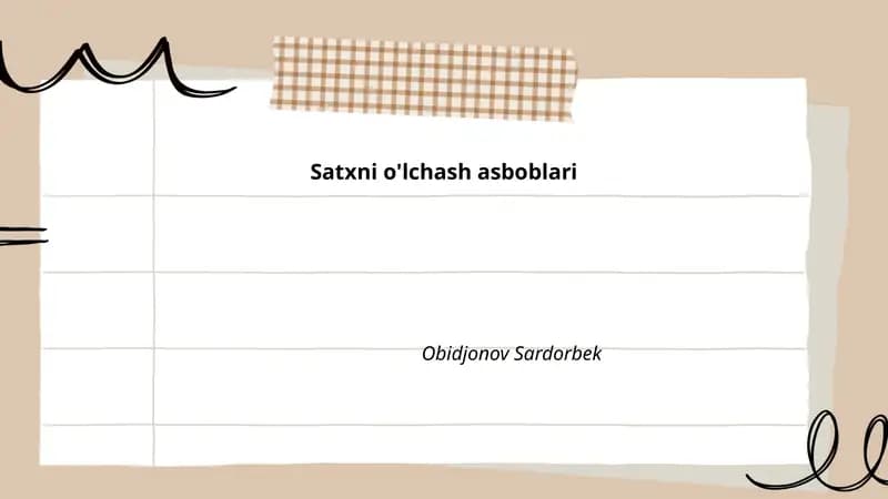 Satxni o'lchash asboblari