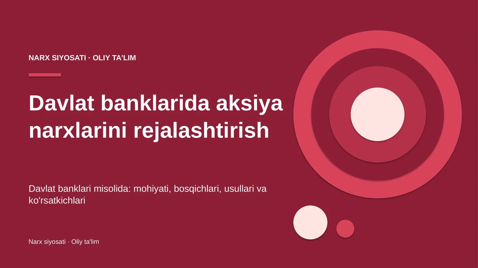 Davlat banklarida aksiya narxlarini rejalashtirish