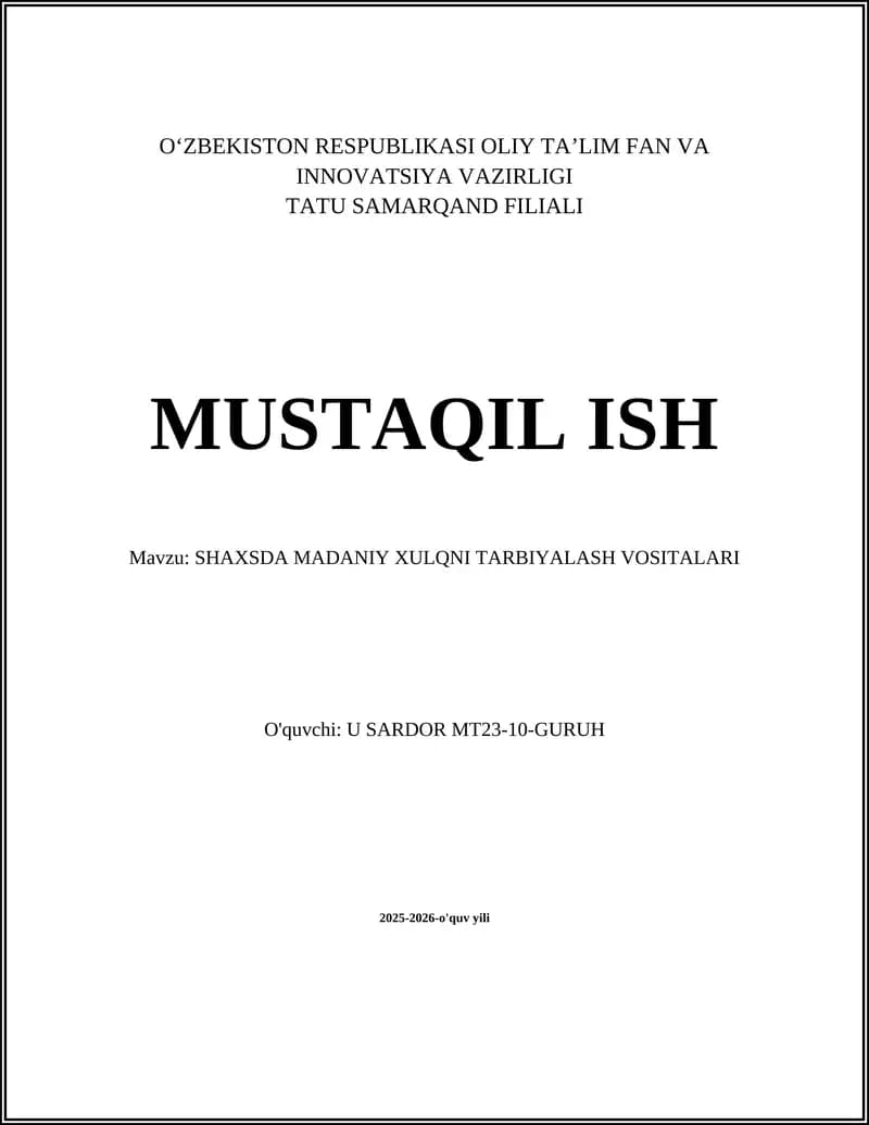 Oilaviy tarbiya vositalari