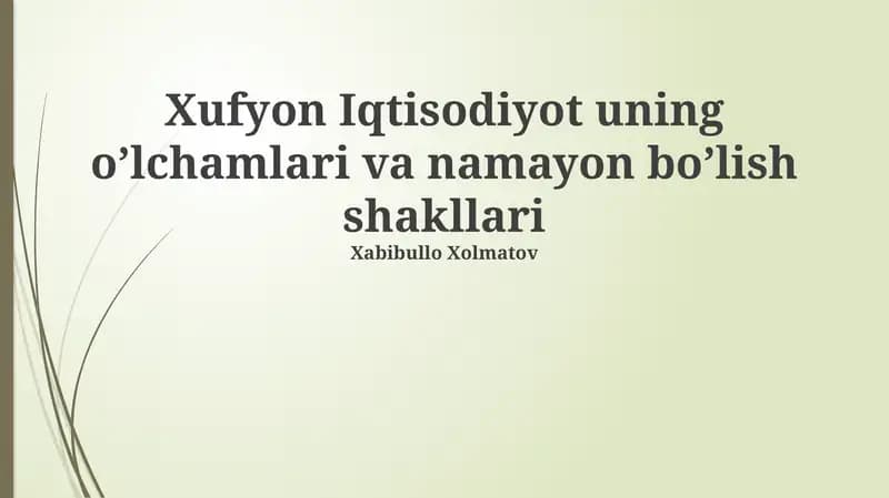 Xufyon Iqtisodiyot
