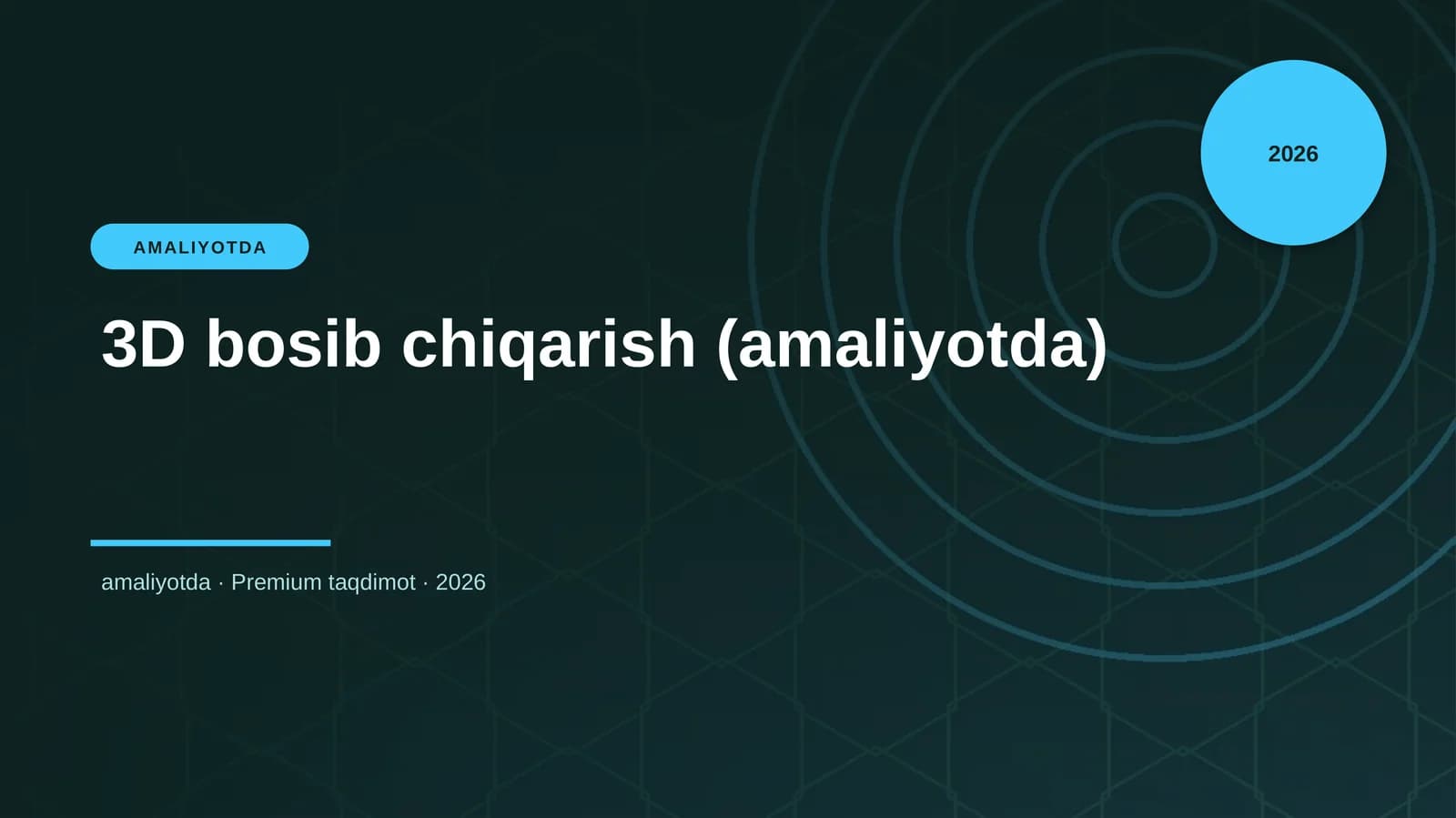 3D bosib chiqarish (amaliyotda)