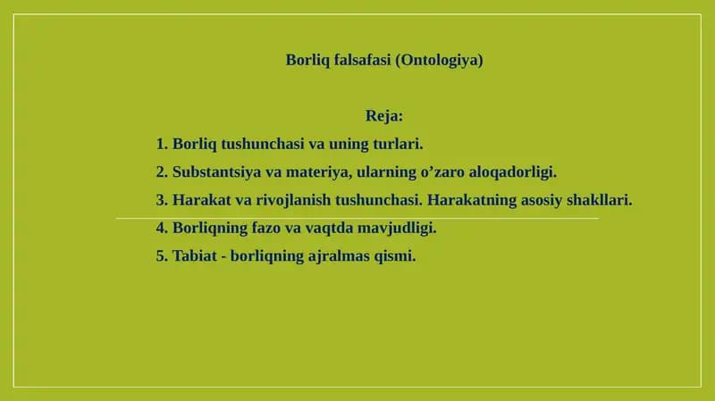 Borliqfalsafasi(Ontologiya)