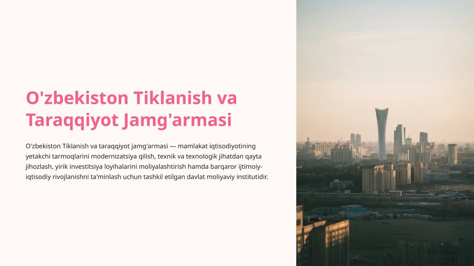 O'zbekiston Tiklanish va Taraqqiyot Jamg'armasi