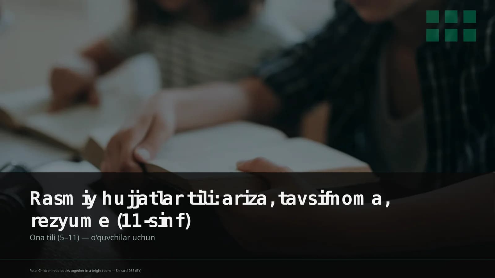 Rasmiy hujjatlar tili: ariza, tavsifnoma, rezyume (11-sinf)