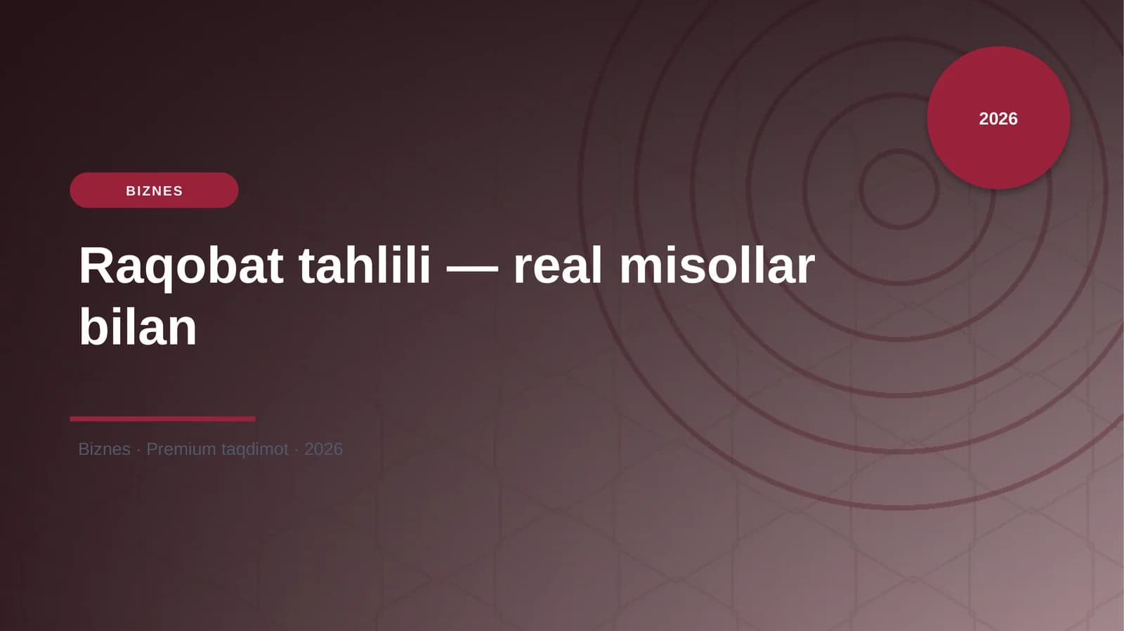 Raqobat tahlili — real misollar bilan
