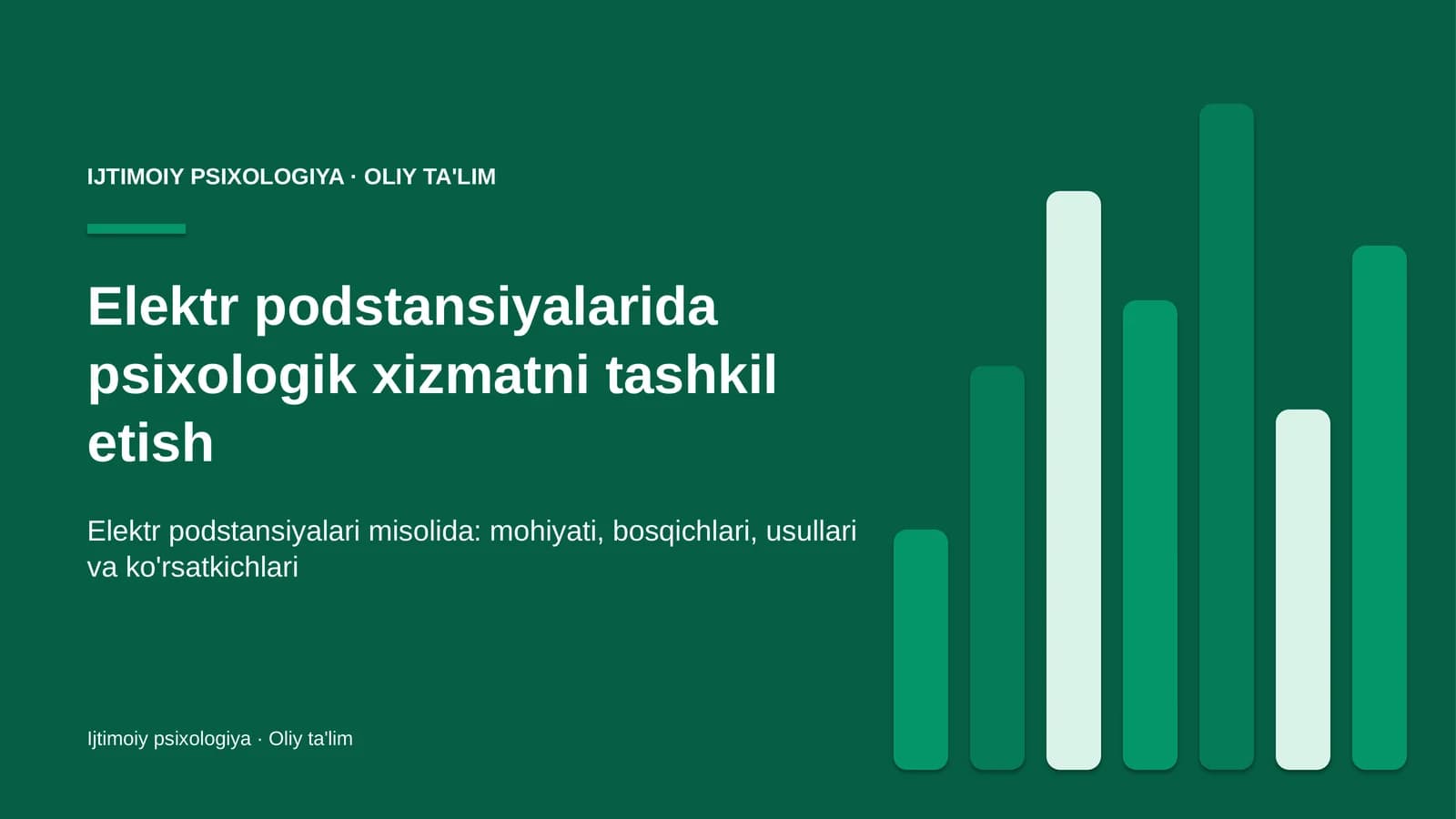 Elektr podstansiyalarida psixologik xizmatni tashkil etish