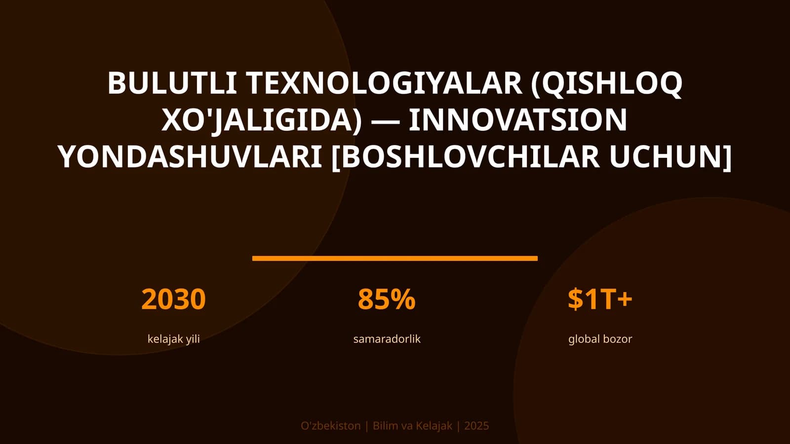 Bulutli texnologiyalar (qishloq xo'jaligida) — innovatsion yondashuvlari [boshlovchilar uchun]