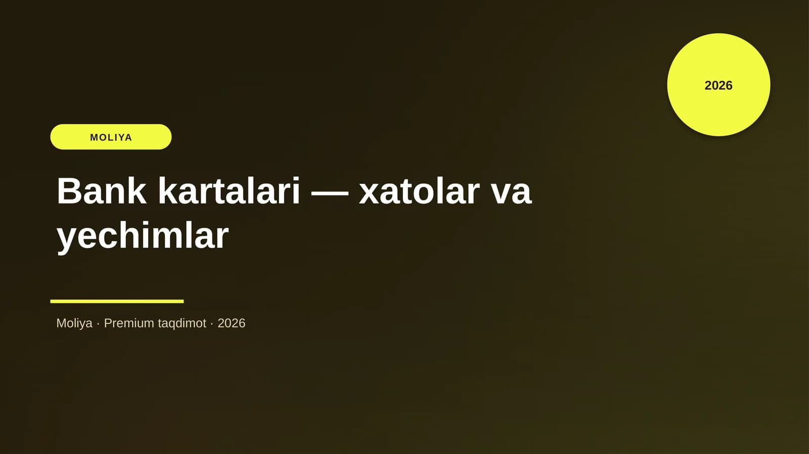 Bank kartalari — xatolar va yechimlar