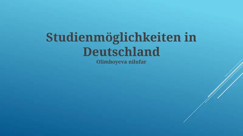Studienmöglichkeiten in Deutschland